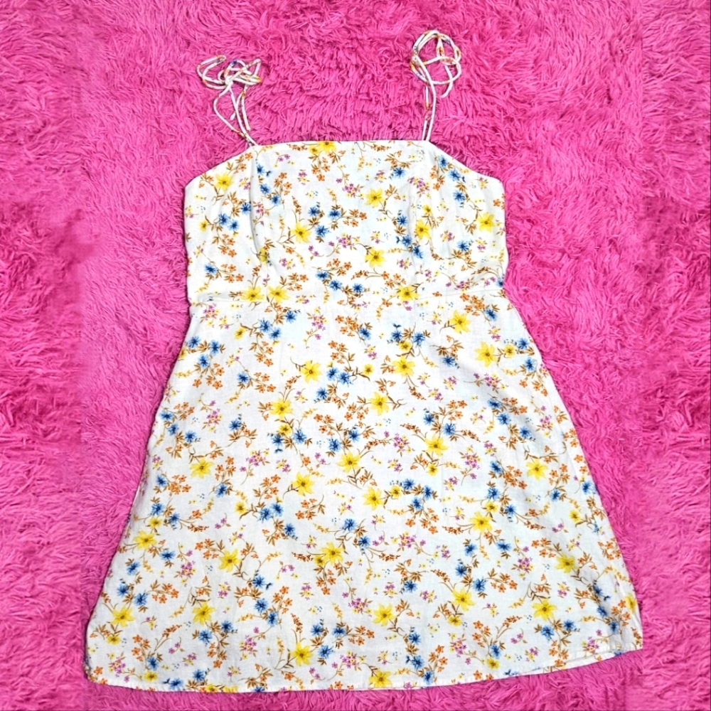 Old Navy Fit & Flare Tie-Strap Linen-Blend 90s Mini Dress Women's Dress XL